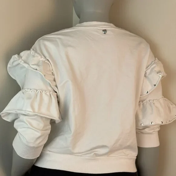 White Ruffle Sleeve Top - Picture 3 of 5